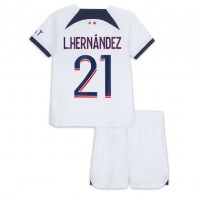 Dres Paris Saint-Germain Lucas Hernandez #21 Preč pre deti 2023-24 Krátky Rukáv (+ trenírky)